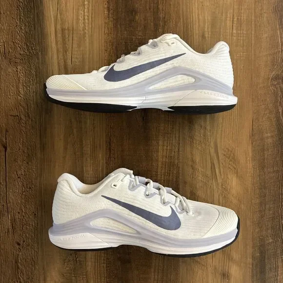 Nike Court Air Zoom Vapor 12 HC Women Size 8.5 White Indigo Tennis FV5554-102 - Picture 1 of 6